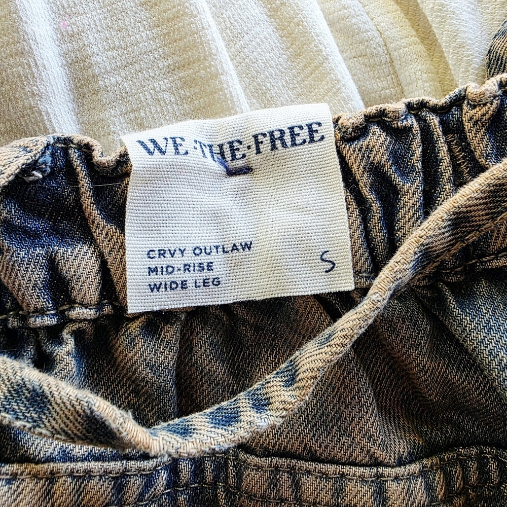 NWT Free People Curvy Outlaw sz S Wideleg Jeans In Memphis Mud - Picture 12 of 14